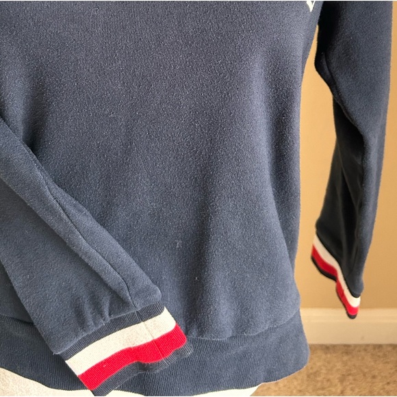 The Tommy Crew Neck Crop Pullover Vintage Orig Signature Cuff Tommy Hilfiger - Picture 10 of 14